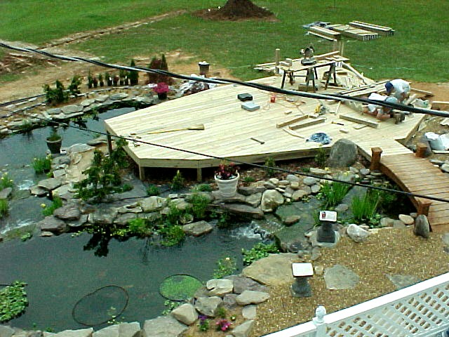 Deck around middle and lower pond